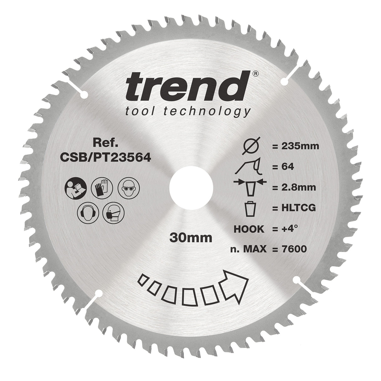 Trend 235mm x 30mm x 64T Laminate/HPL Circular Saw Blade