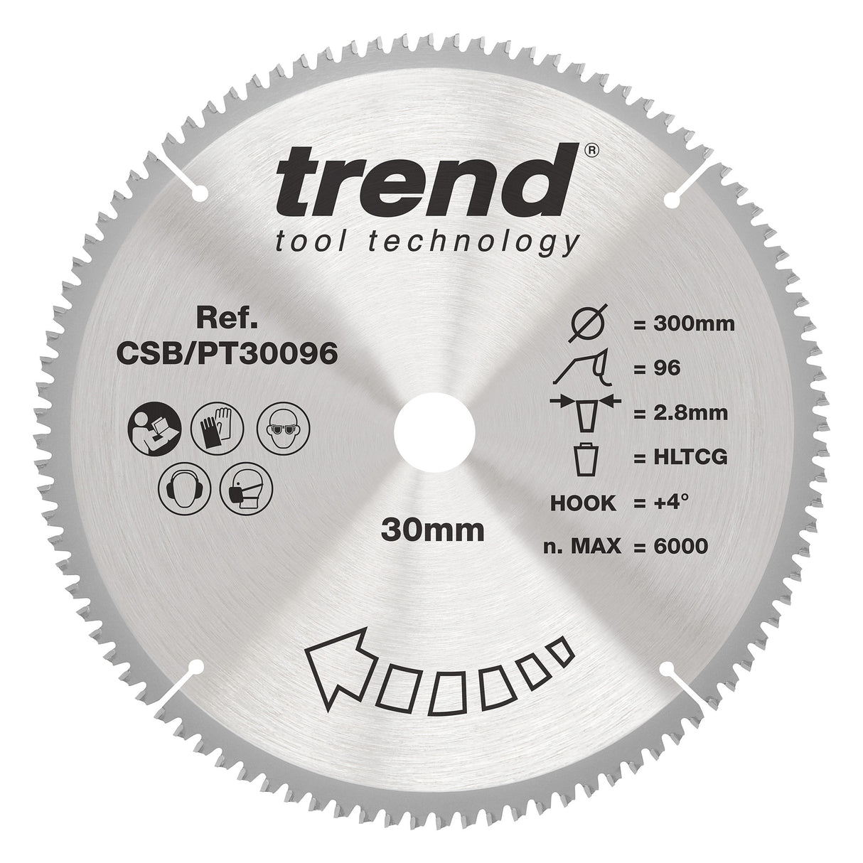 Trend 300mm x 30mm x 96T Laminate/HPL Circular Saw Blade