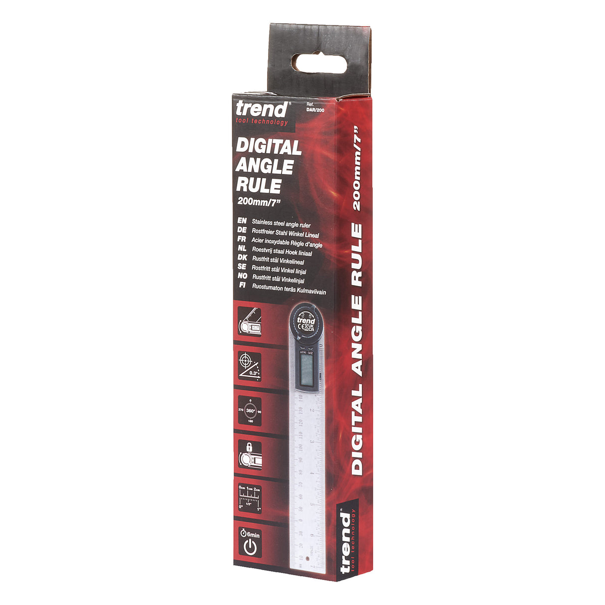 Trend Digital Angle Rule 360 Degrees Stainless Steel
