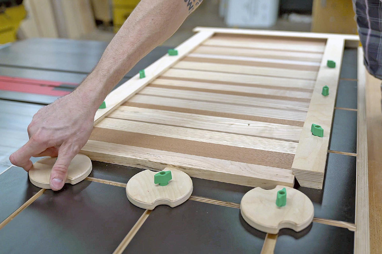 MicroJig MatchFit Dovetail Track Hardware Variety Pack on wooden surface, showcasing custom dovetail tracks