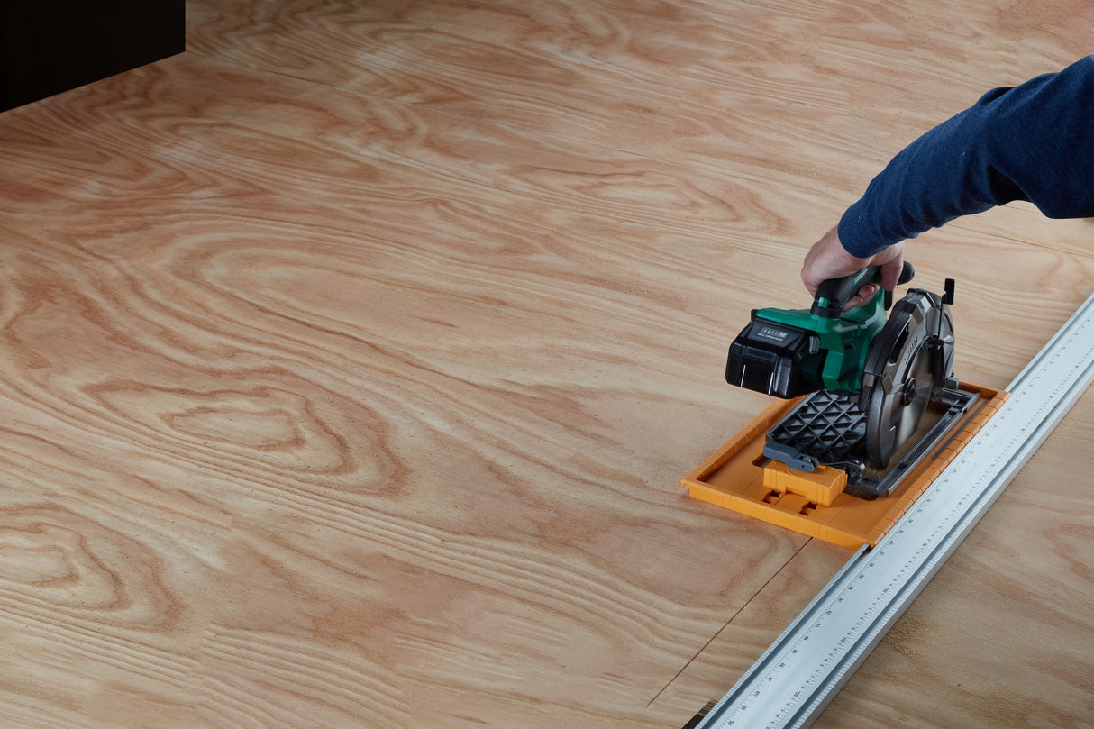 BORA NGX Clamp Edge Saw Guide in use on a long piece of wood