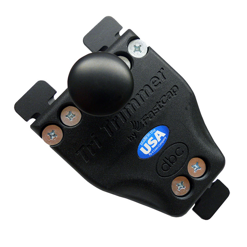 FastCap Tri Trimmer Carbon Steel Edge Band Trimming Tool in use on wood veneer edge of cabinetry