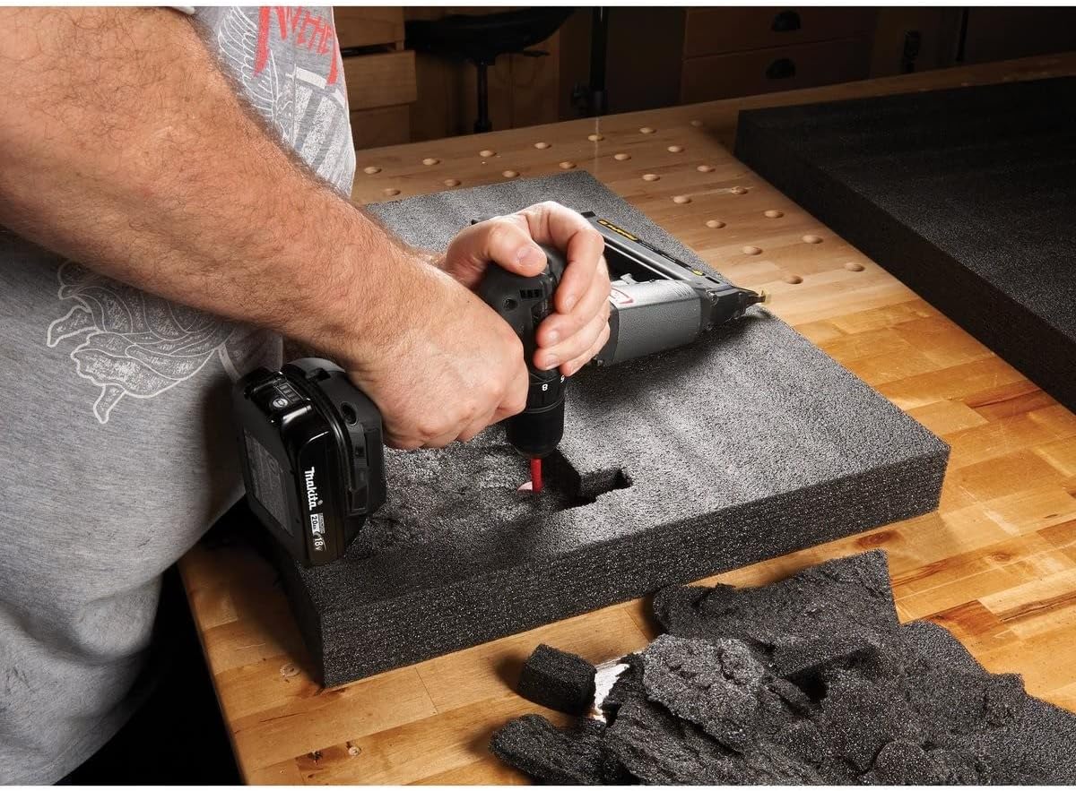 FastCap Kaizen Foam Spinner Set, two cutout levelling tools in use