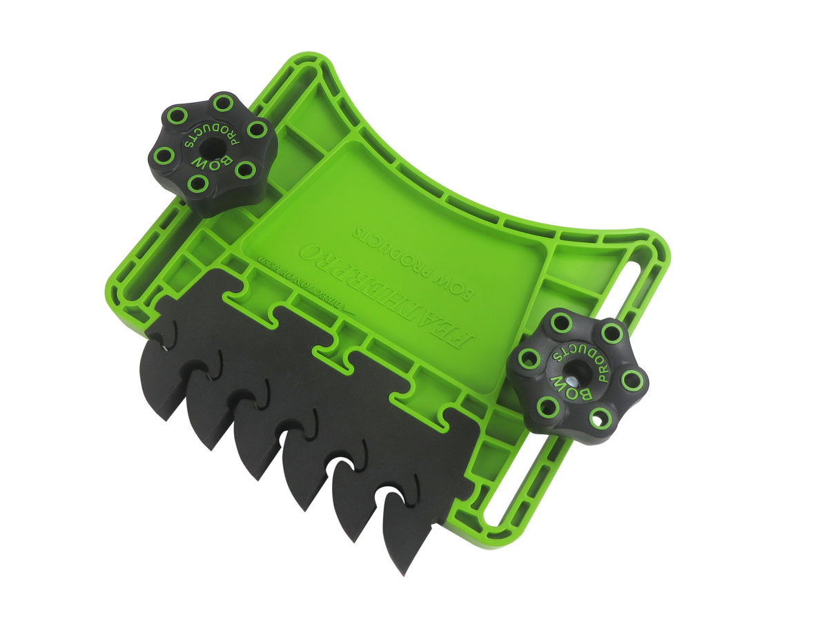 "Close-up of BOW Products FeatherPRO Featherboard with innovative EVA feathers"