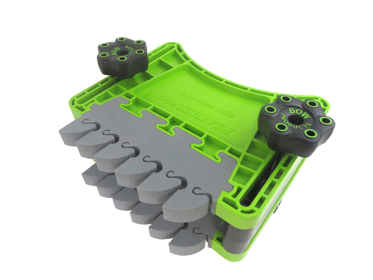 BOW Products FeatherDUO Featherboard Safety System Twin Pack Stackable in use on a table saw