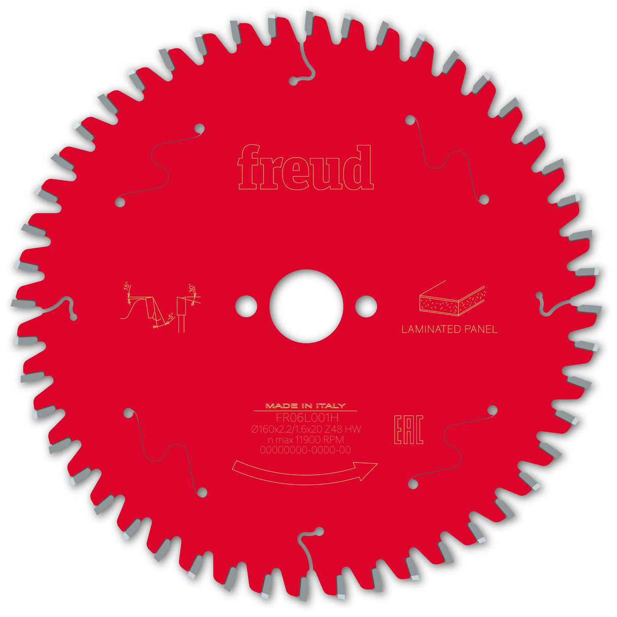 Freud 160 x 20 x 2.2 x 48T Laminated Panel Saw Bladesuits Handheld and Plunge Circular Saws
