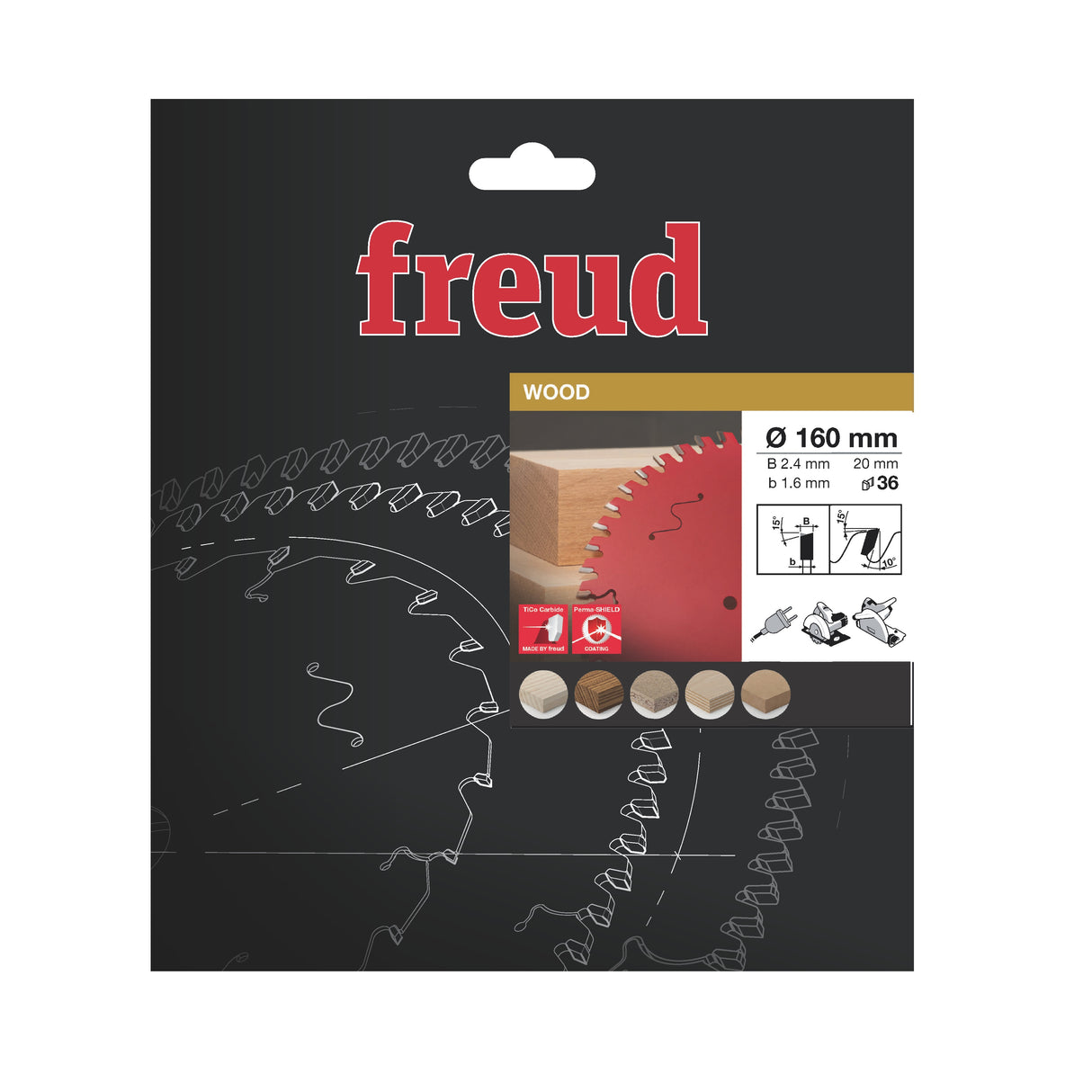 Freud 160 x 20 x 2.2 Circular Saw Blades suits Handheld and Plunge Power Saws