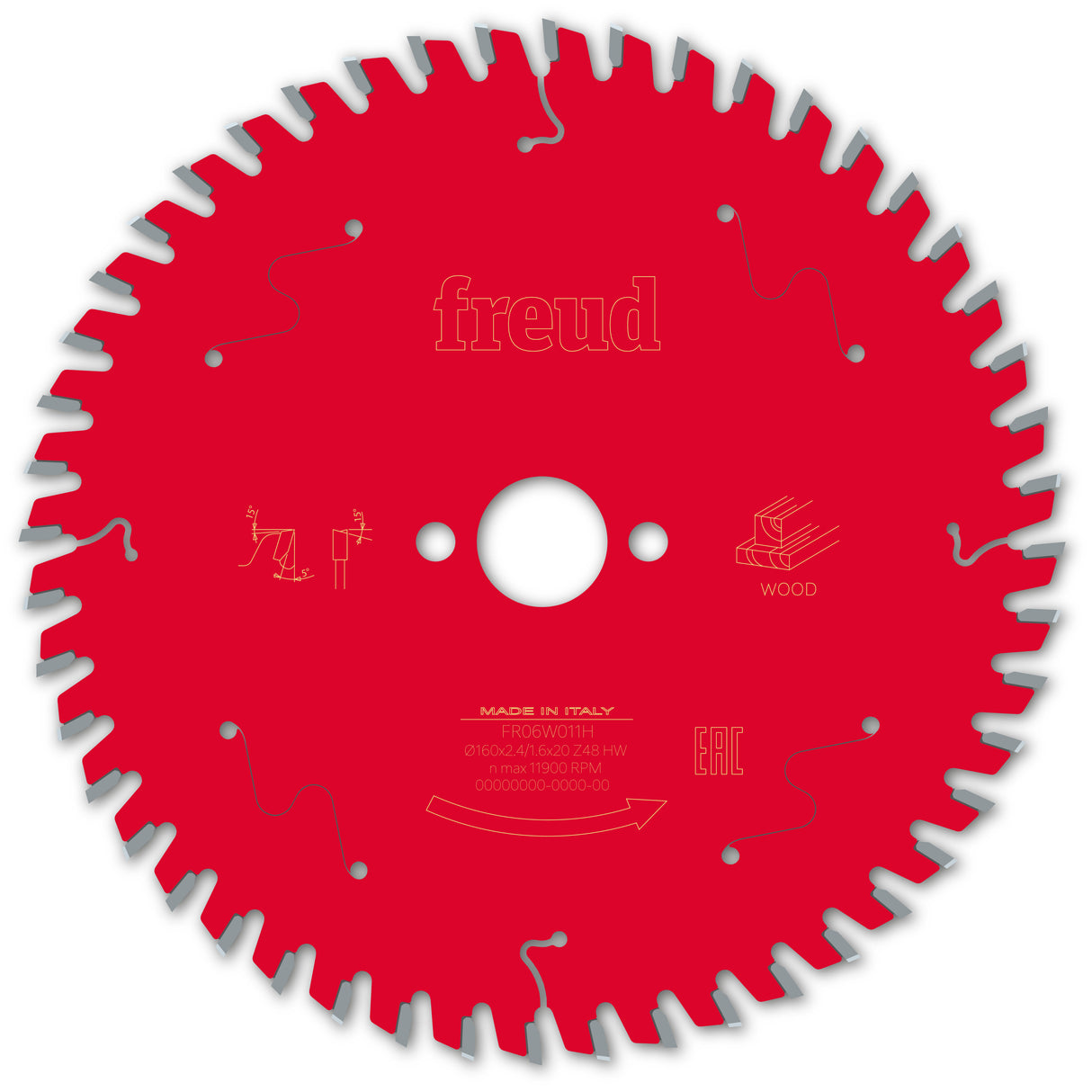 Freud 160mm Wood Saw Blade for Circular Saws, High-Precision Cut in Hardwoods, TiCo Hi-Density Carbide
