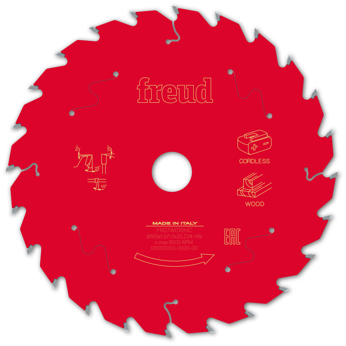 Freud 165 x 20 x 1.5 Thin Kerf Circular Saw Blades suits Cordless Handheld Power Saws
