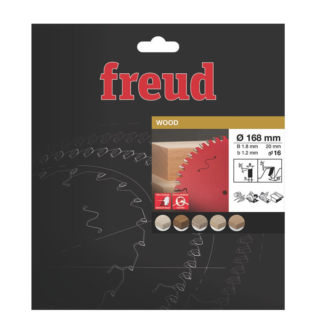 Freud 168 x 20 x 1.8/1.2 Thin Kerf Circular Saw Blades suits Handheld and Plunge Power Saws
