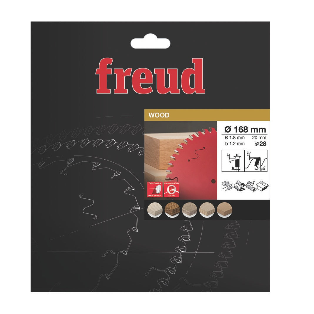 Freud 168 x 20 x 1.8/1.2 Thin Kerf Circular Saw Blades suits Handheld and Plunge Power Saws