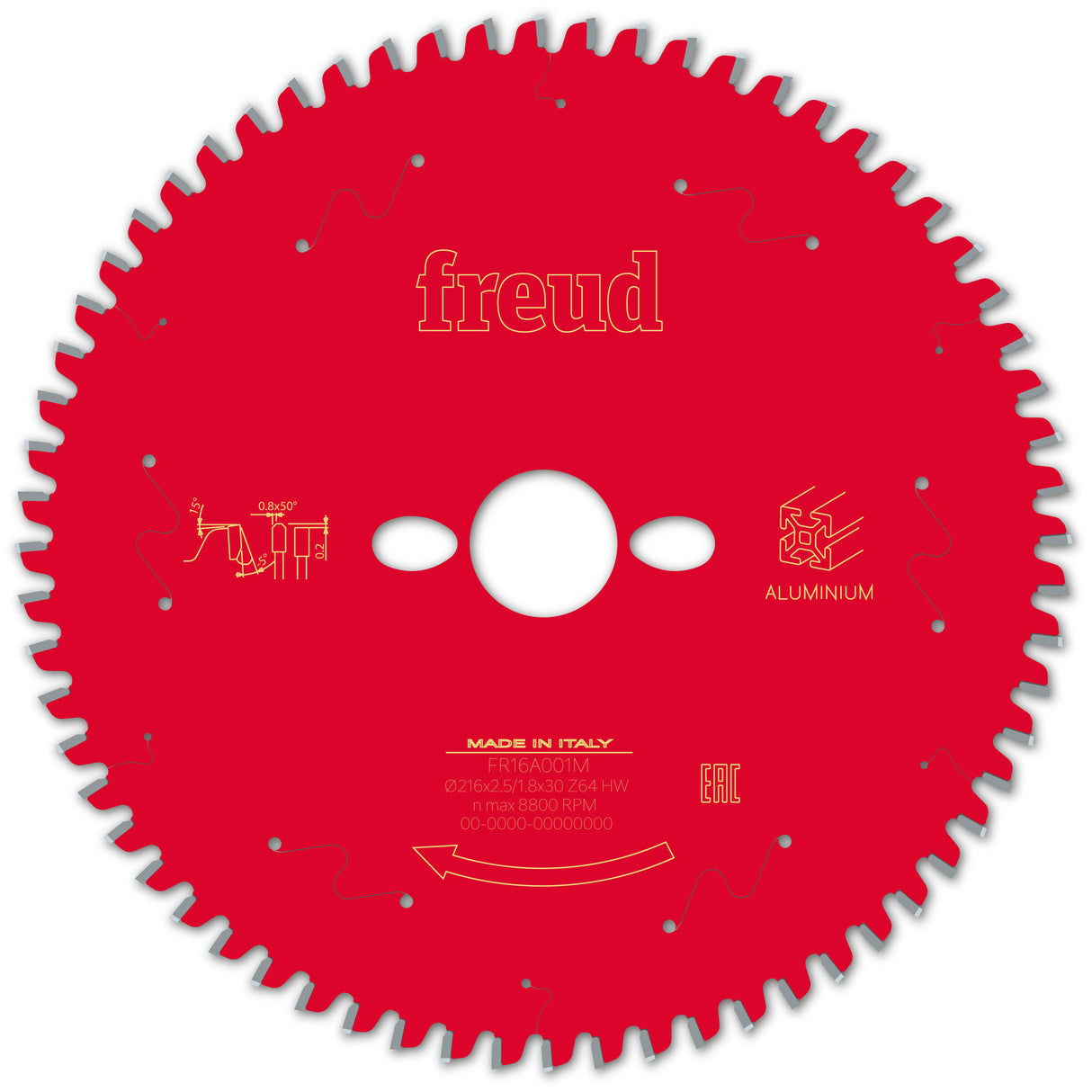 Freud 216 x 30 x 2.5 x 64T Aluminium Circular Saw Blade suits Mitre Saws