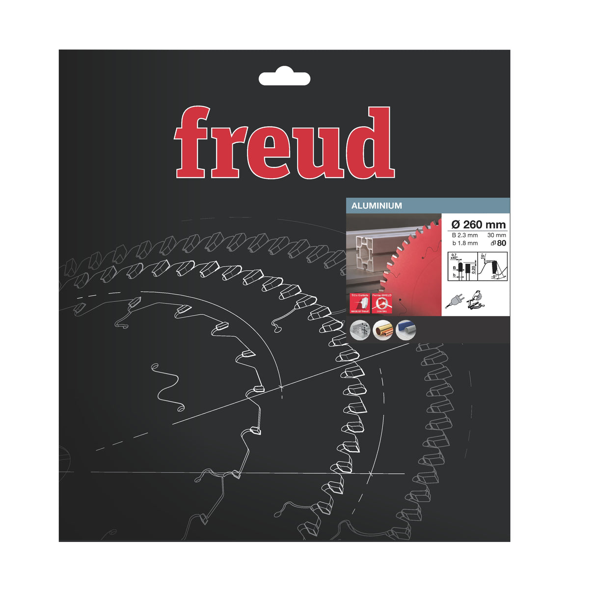 Freud 260 x 30 x 2.3 x 80T Aluminium Circular Saw Blade suits Mitre Saws