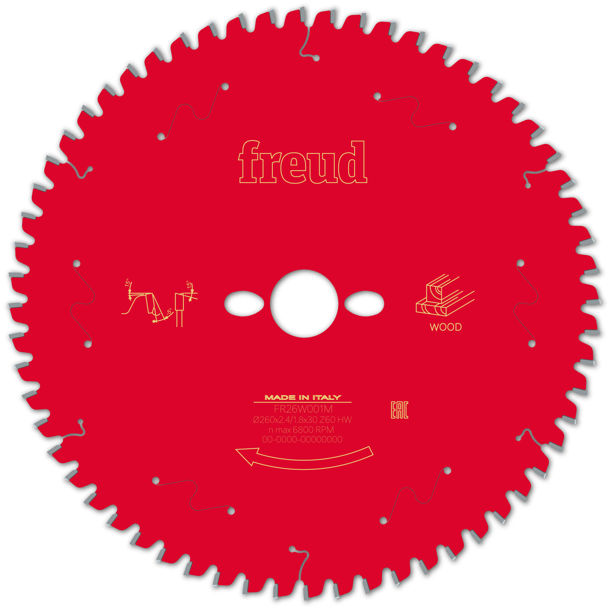 Freud 260 x 30 x 2.4 x 60T Wood Circular Saw Blade suits Mitre Saws