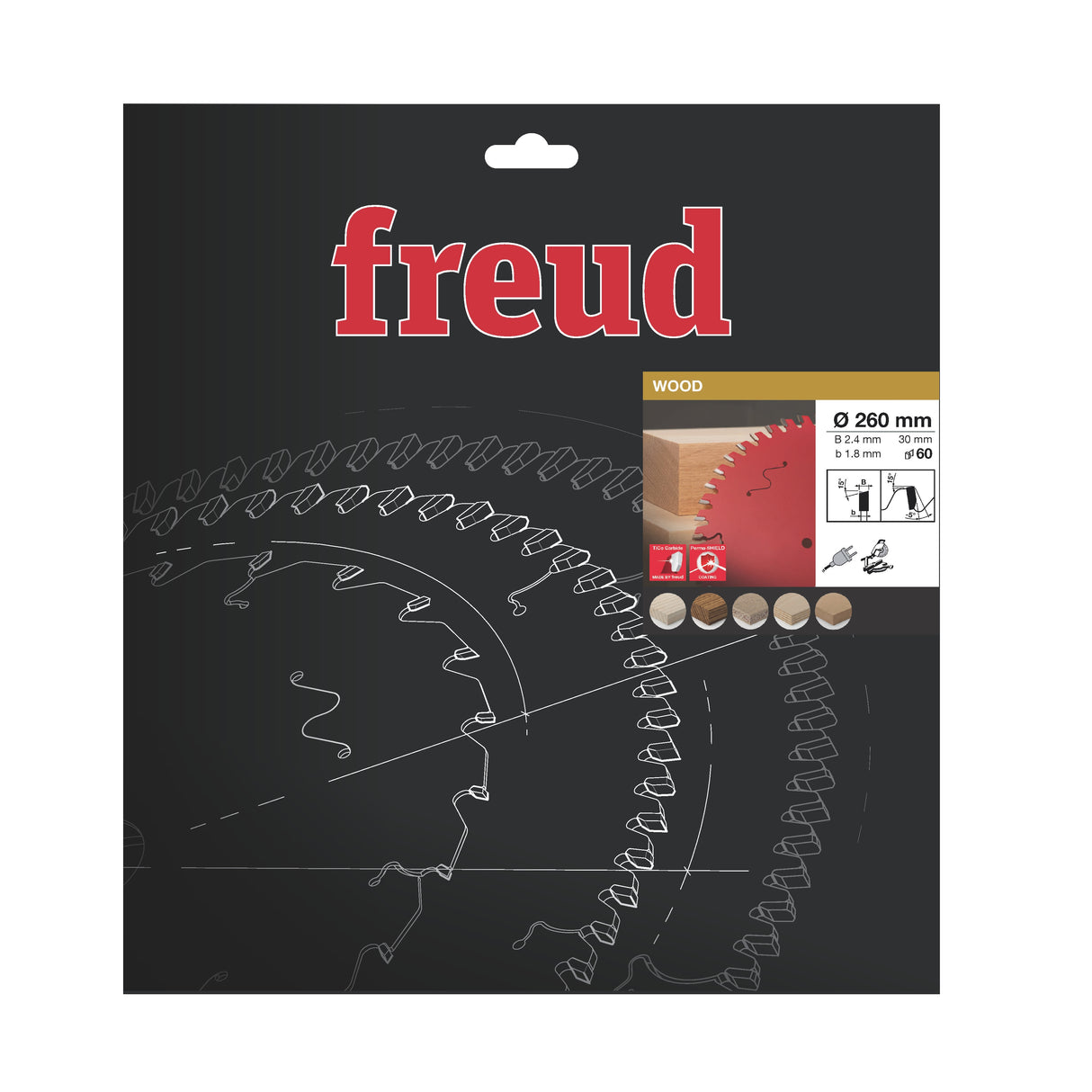 Freud 260 x 30 x 2.4 x 60T Wood Circular Saw Blade suits Mitre Saws