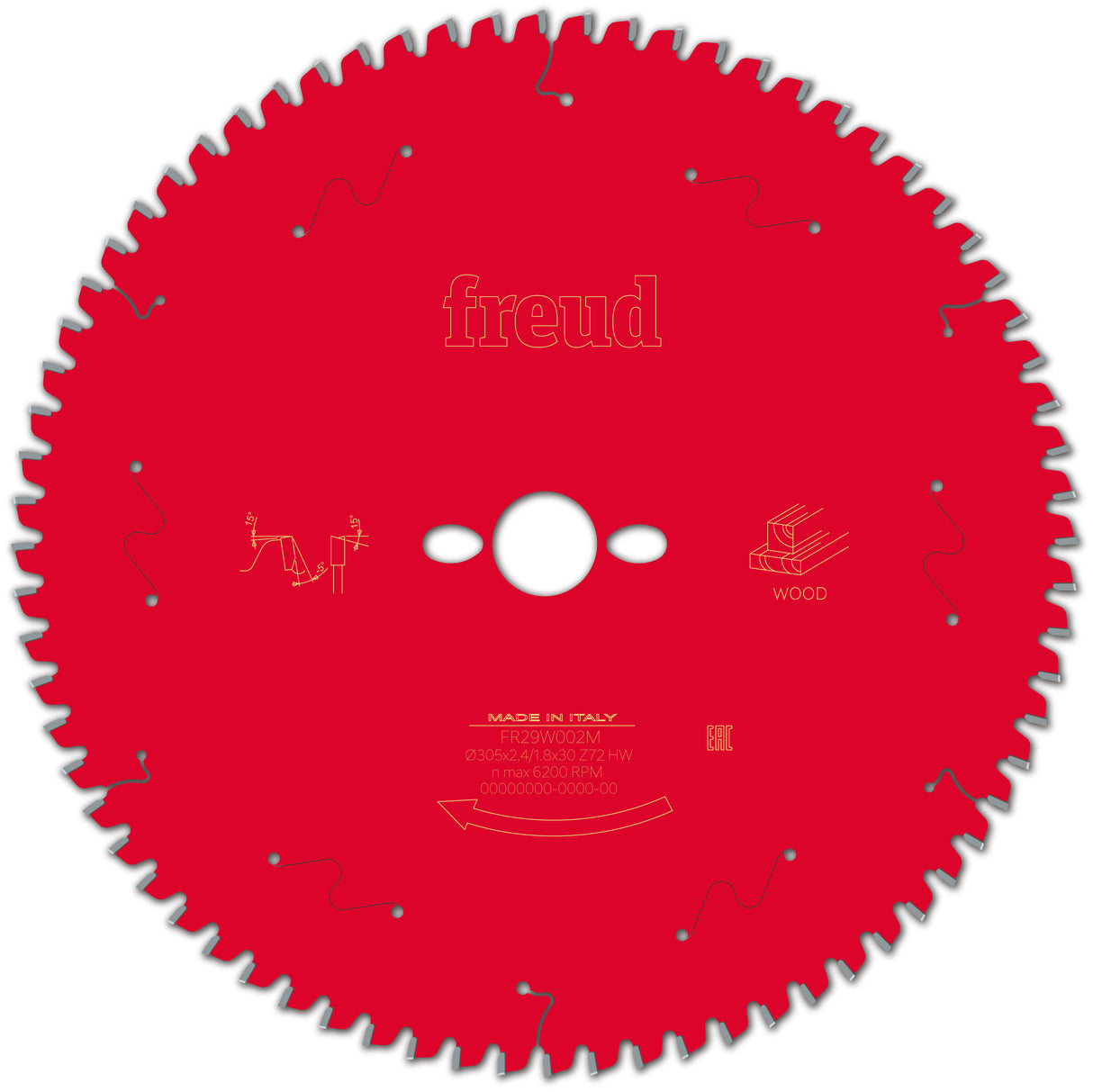 Freud 305 x 30 x 2.4 x 72T Wood Circular Saw Blade suits Mitre Saws