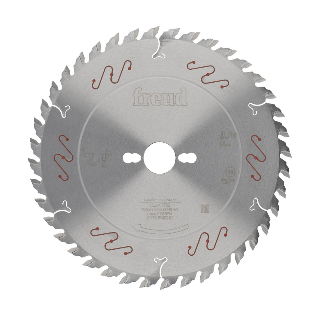Freud 250mm General Purpose Saw Blade with ATB 15° Tooth for Woodworking - Side View