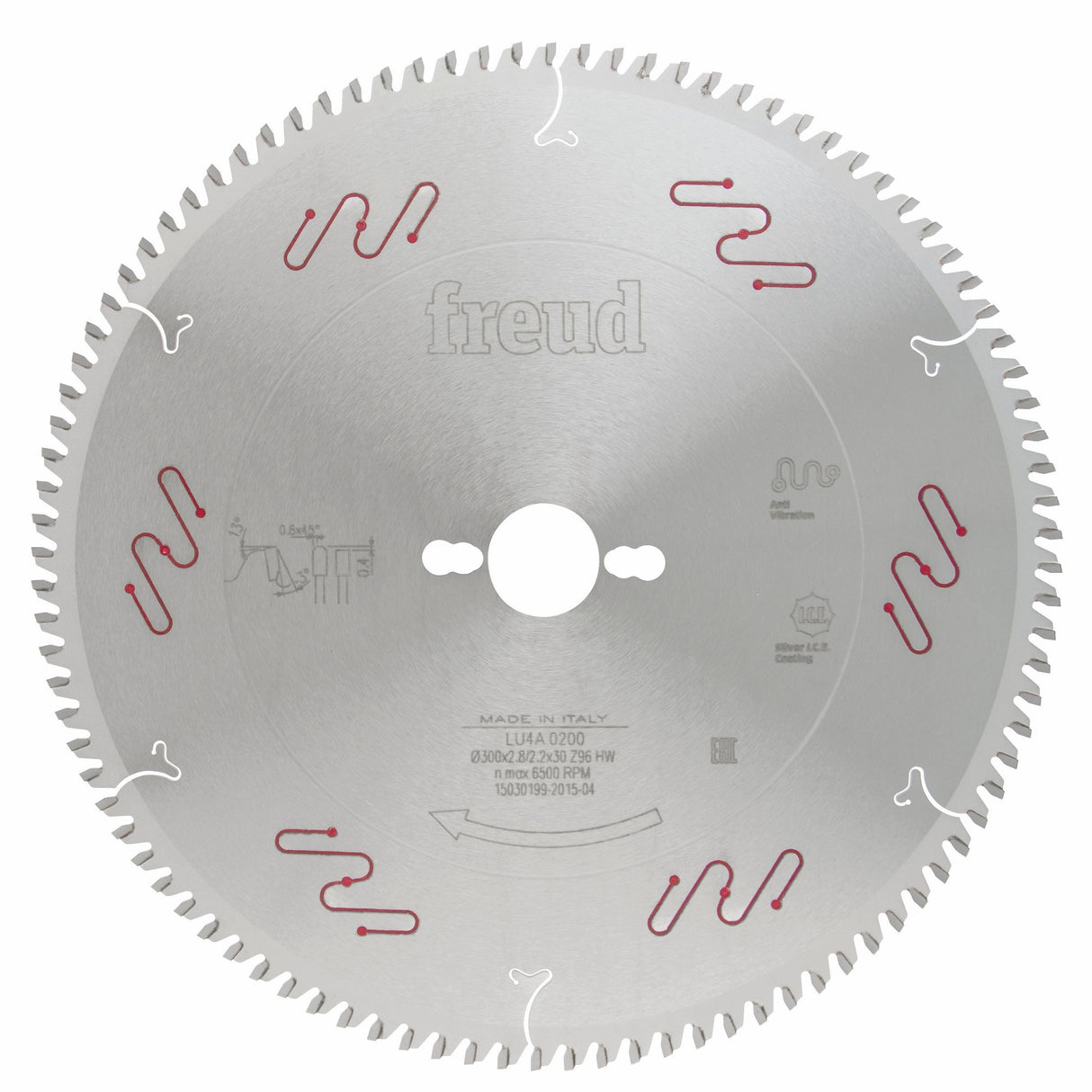 Freud 300mm Plastic Cut Off Saw Blade with Micro-Grain Carbide - Close-up view