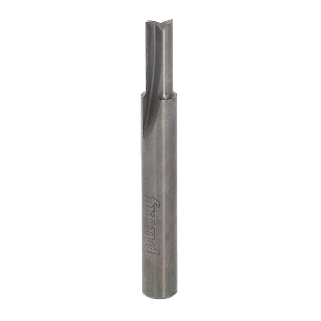 Freud 1/4in Shank Double Flute Straight Router Bit in action on wood