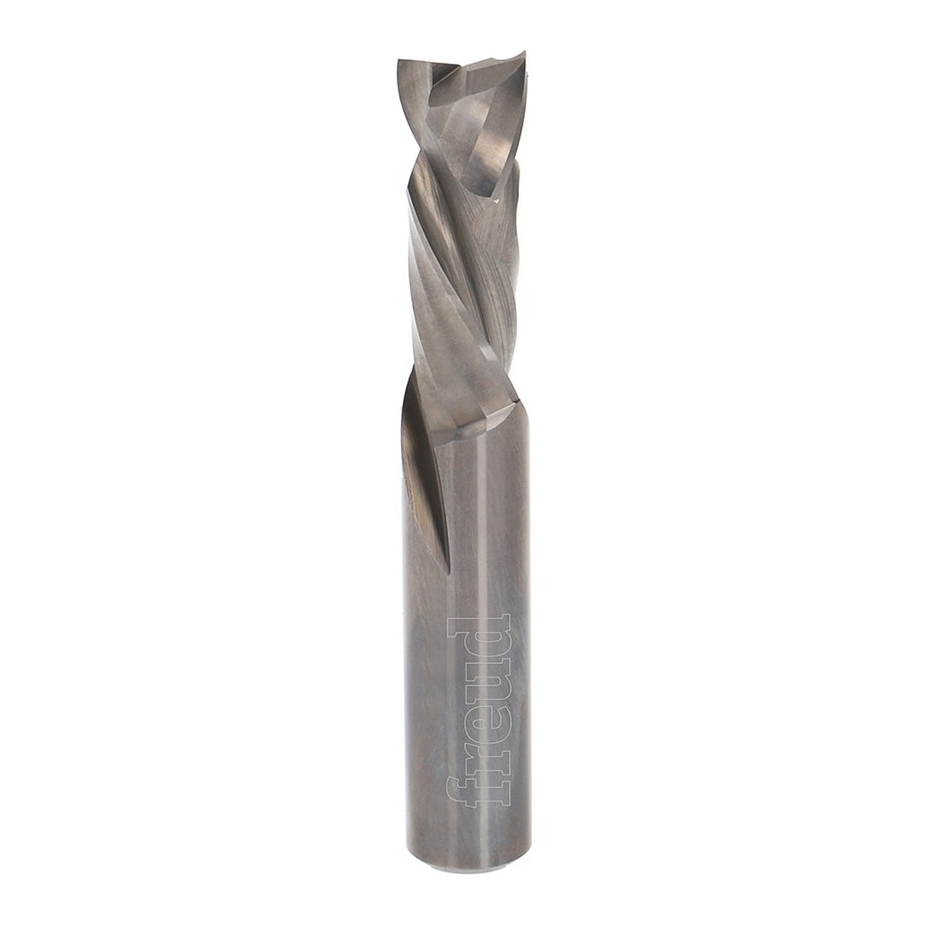 Freud Industrial Twin-Flute Spiral Compression CNC Router Bit showcasing 29mm cutting height and 10mm shank