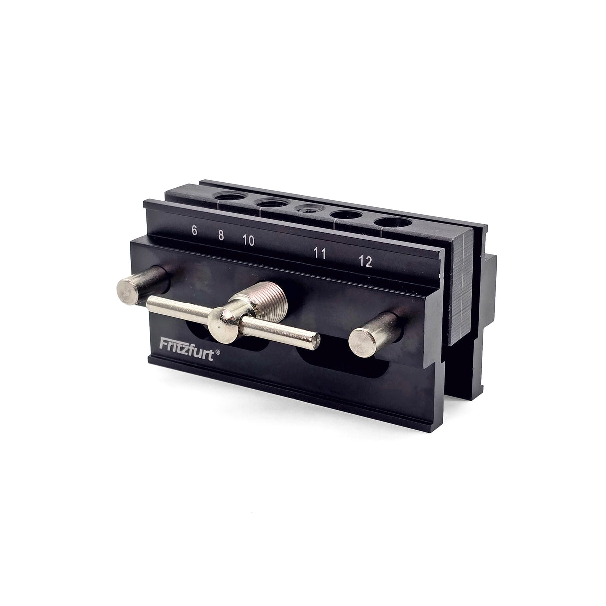 Self-centring dowel jig by Fritzfurt for accurate woodworking joinery