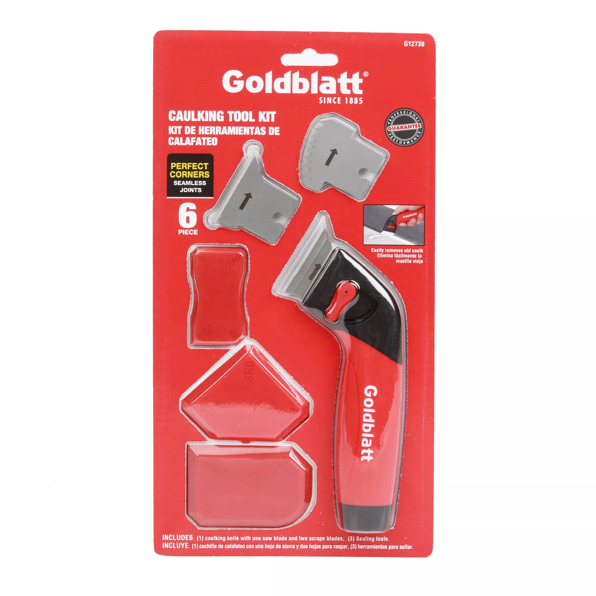 Goldblatt Caulking Tool Kit with scraper blades and finishing tools for sealant removal and application
