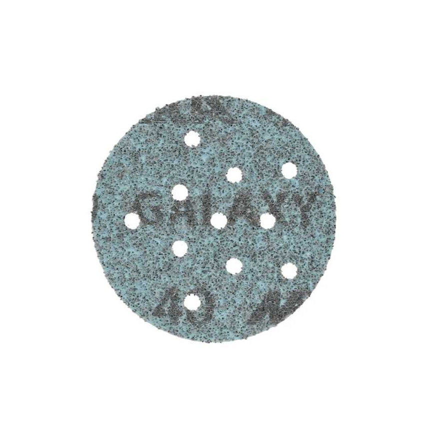 Mirka Galaxy Sanding Discs 77mm Mixed Fine Pack of 50, close-up view showing the fine grit texture variations