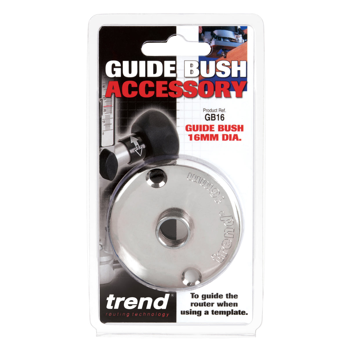 Trend 16mm x 6mm Router Guide Bushing Steel