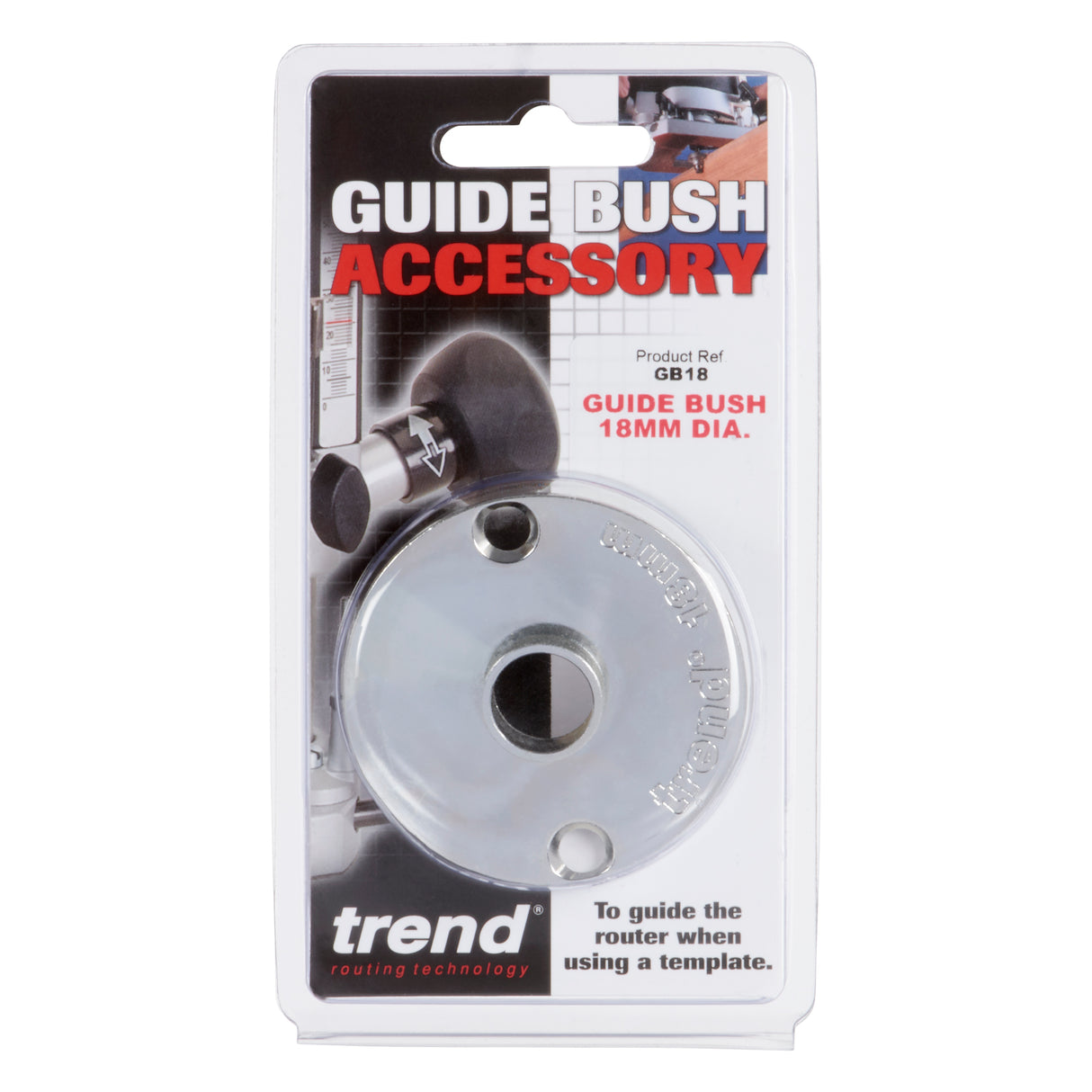 Trend 18mm x 6mm Router Guide Bushing Steel