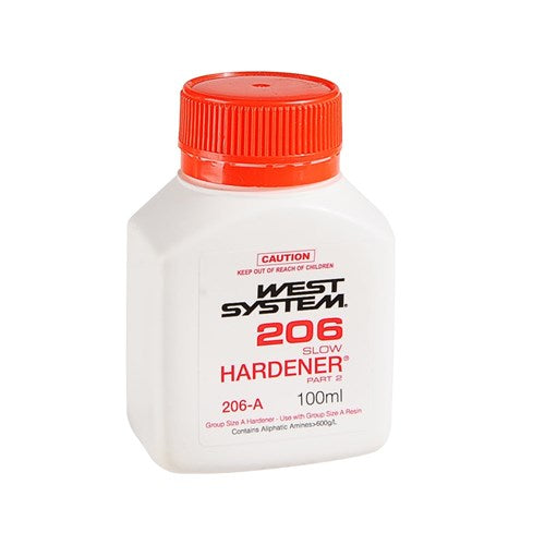 West System 206 Epoxy Resin Slow Hardener packaging in woodworking tools store