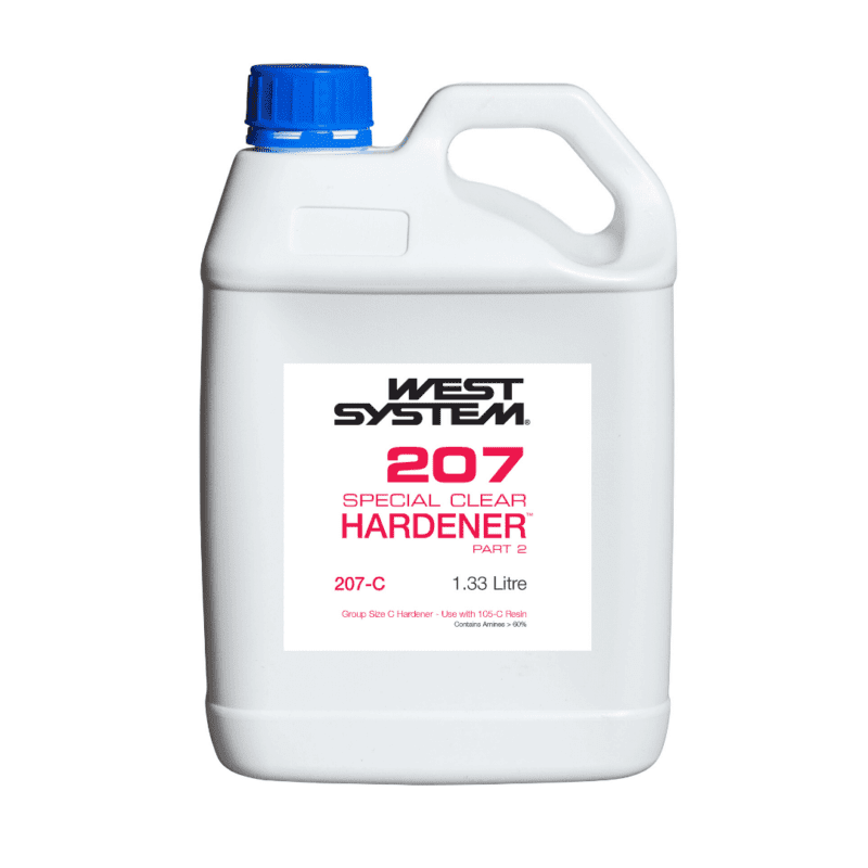 West System 207 Epoxy Resin Special Coating Hardener provides clear, UV-protected finish for coatings and bonding applications