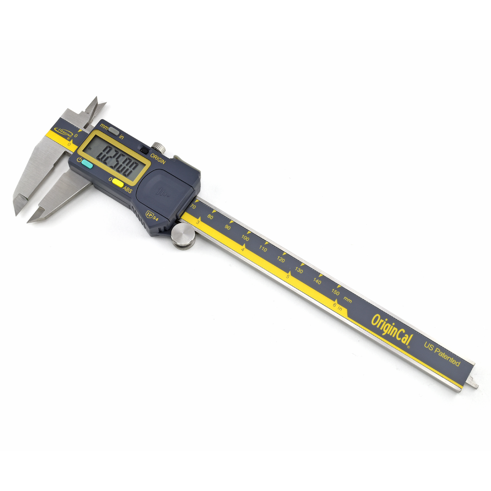 iGaging OriginCal Digital Vernier Calipers 150mm Metric Imperial Scale stainless steel details and clear display