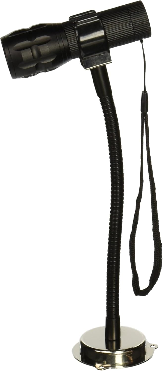 Flexible LED worklight torch with magnetic base, ideal for workshops and worksites, runs on 3x AAA batteries, shown in image #1