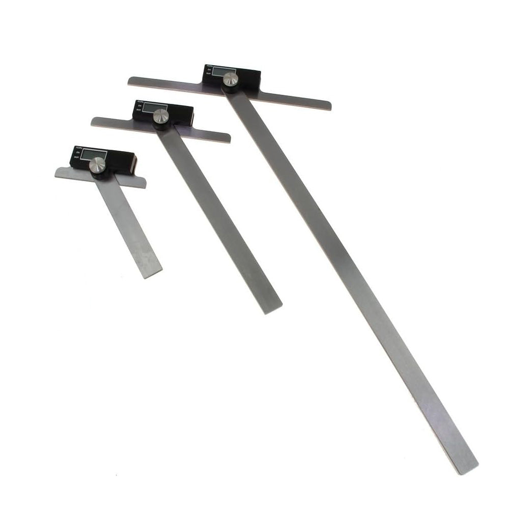 iGaging Digital T-Bevel Protractor showing stainless steel arms and LCD display