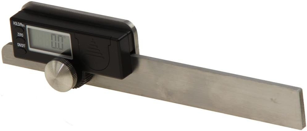 iGaging Digital T-Bevel Protractor with stainless steel arms, large LCD display, and tight locking mechanism
