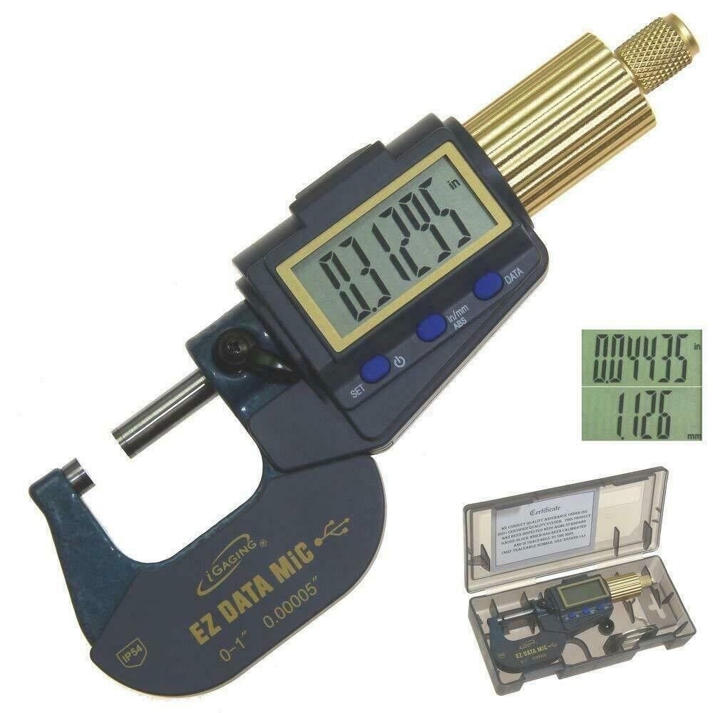 iGaging Digital Micrometer Multi Scale 1in Measuring Capacity close-up view of measurement display