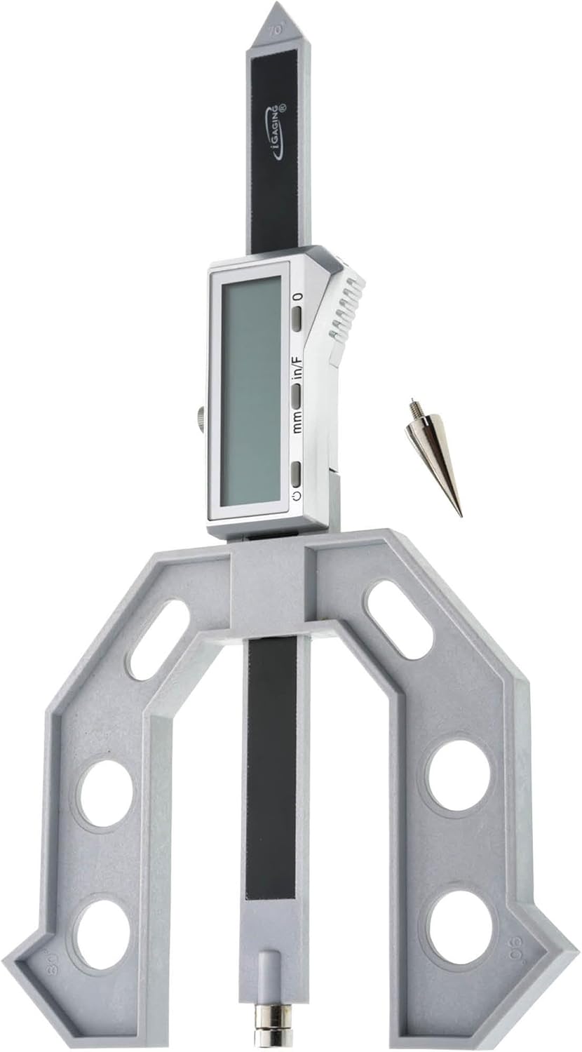 iGaging Digital 3-in-1 Multi Gauge LCD Display measuring heights and depths up to 150mm in three planes, with Metric or Imperial graduations