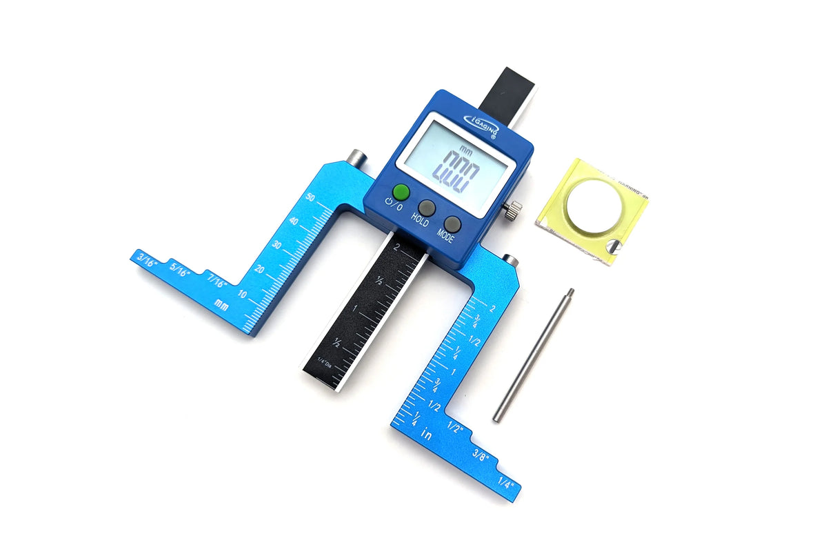iGaging EZ-Read Digital Router & Saw Gauge 2in Measuring Capacity Depth Gauge in use on Australian woodworking table saw