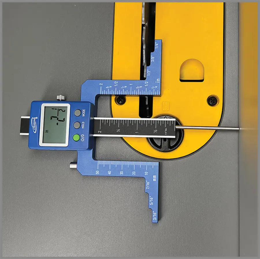 Accurate digital router & saw gauge for precise depth measuring. Ideal for table saw & router setups