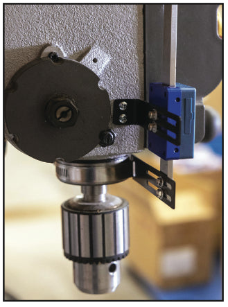 iGaging Drill Press Digital Height Readout IP54 Protective Rating in use with clear display