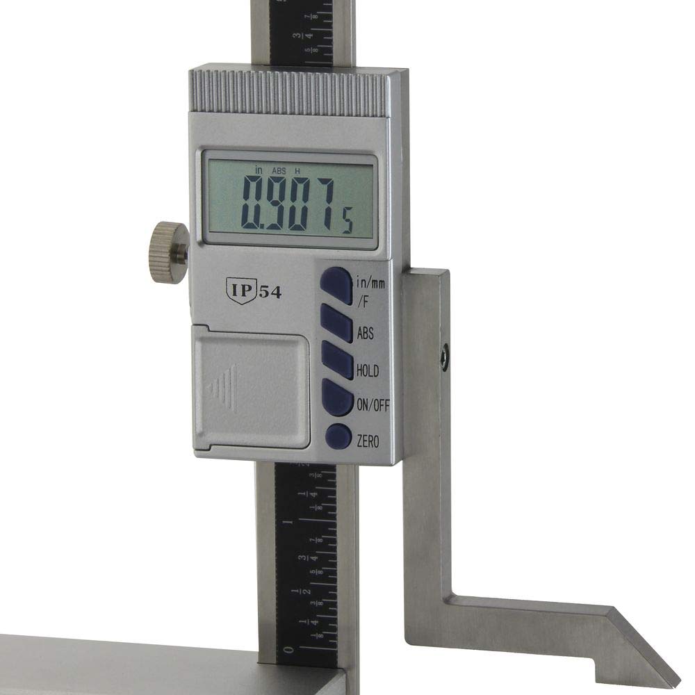 Digital height gauge with adjustable blade for precise woodworking measurements