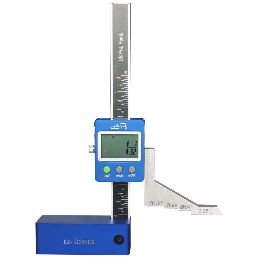 iGaging Digital Height Gauge showing clear digital display with centreline offsets feature