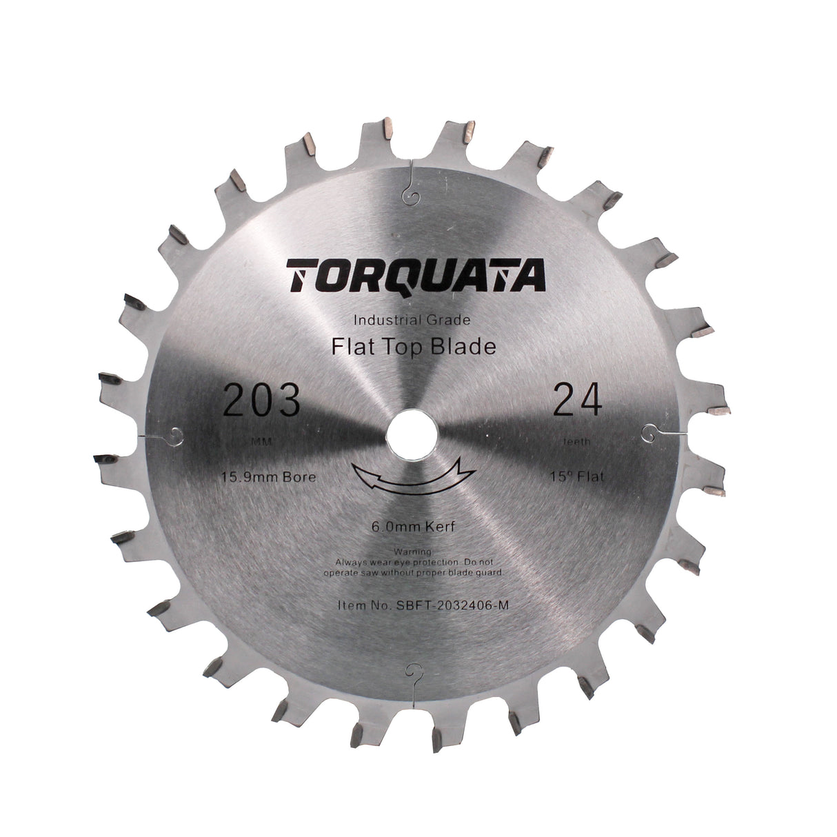 Torquata Set of 2 203mm Flat-Top Saw Blades with Shims, ideal for dado joints, includes 4mm and 6mm kerf blades