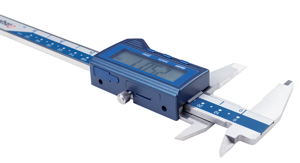 Dasqua Digital Vernier Caliper 200mm 8in Long Metric & Imperial with Case, showing detailed measurement display