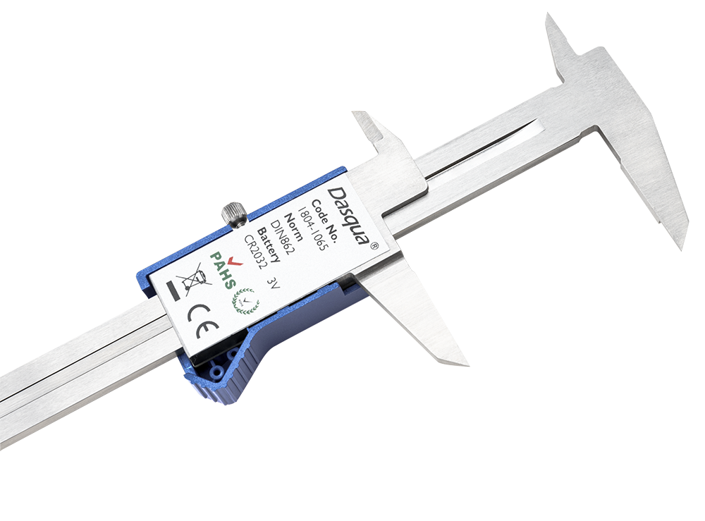 Dasqua Digital Vernier Caliper 300mm 12in with Case, showing detailed measurement tool in action