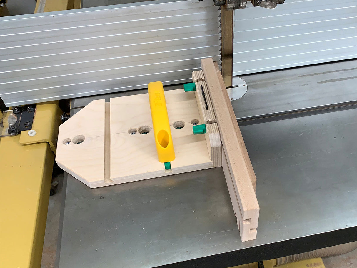 MicroJig MatchFit Dovetail Jig Handle installation on woodworking sled