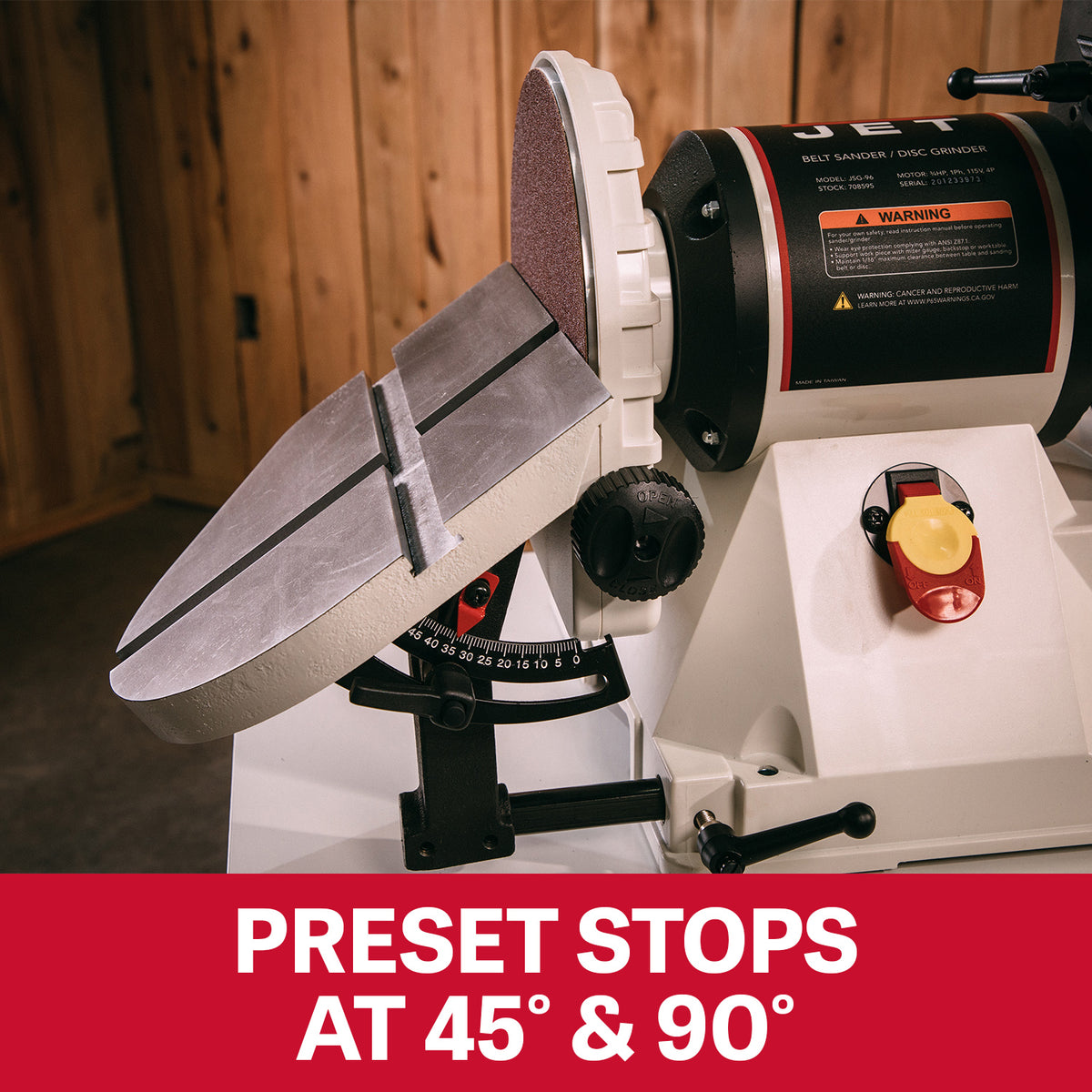 JET Tools 6x9in Belt Disc Sander 1100W with Cabinet Stand