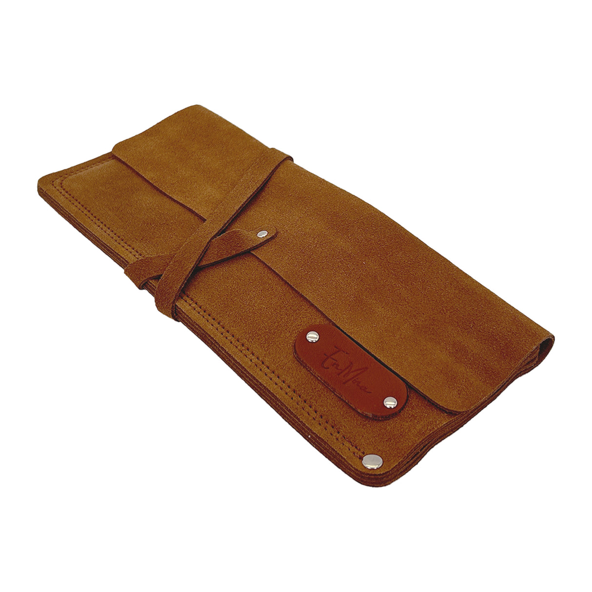 En Mina 3-Slot Japanese Hand Saw Roll Tan Leather