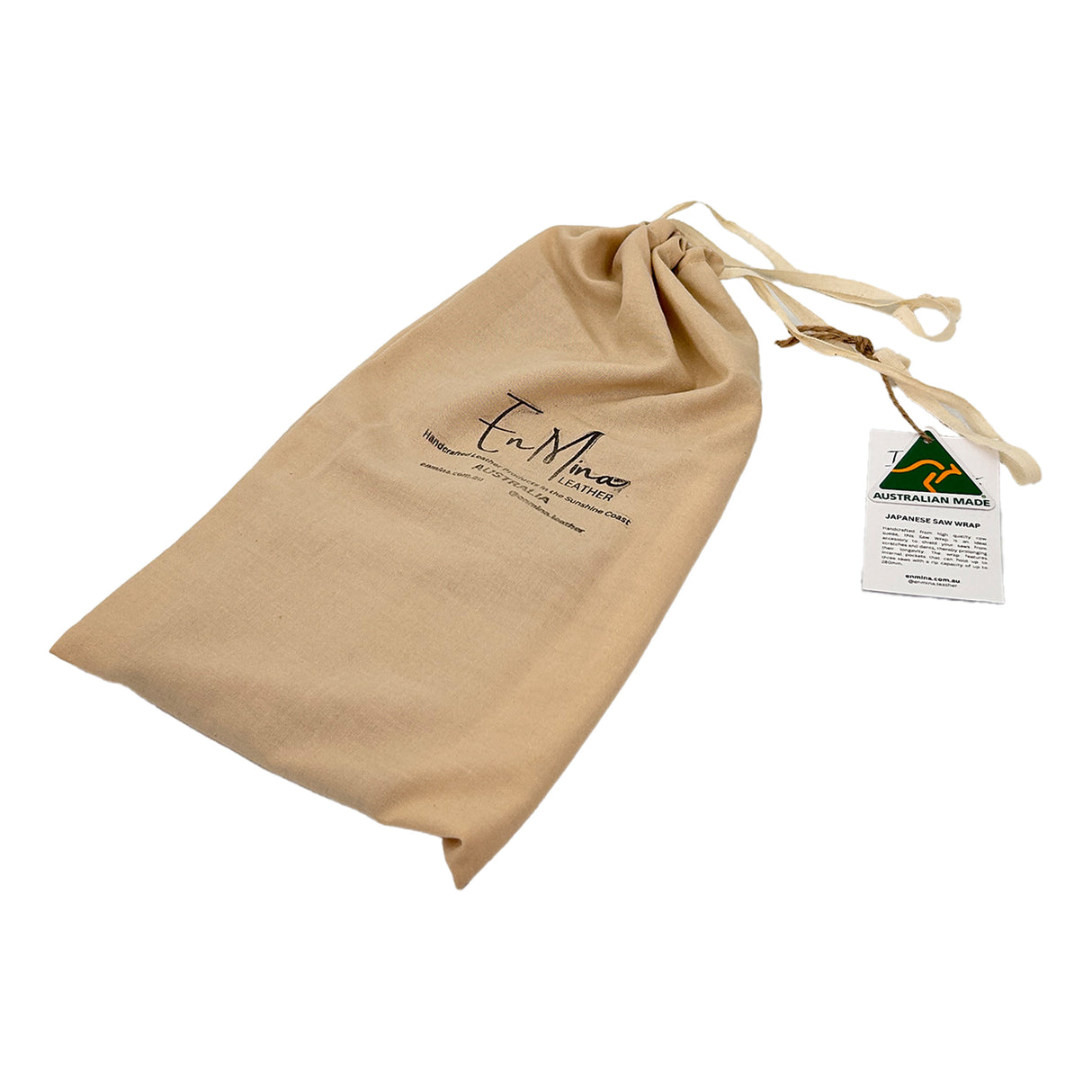 En Mina 3-Slot Japanese Hand Saw Roll Tan Leather