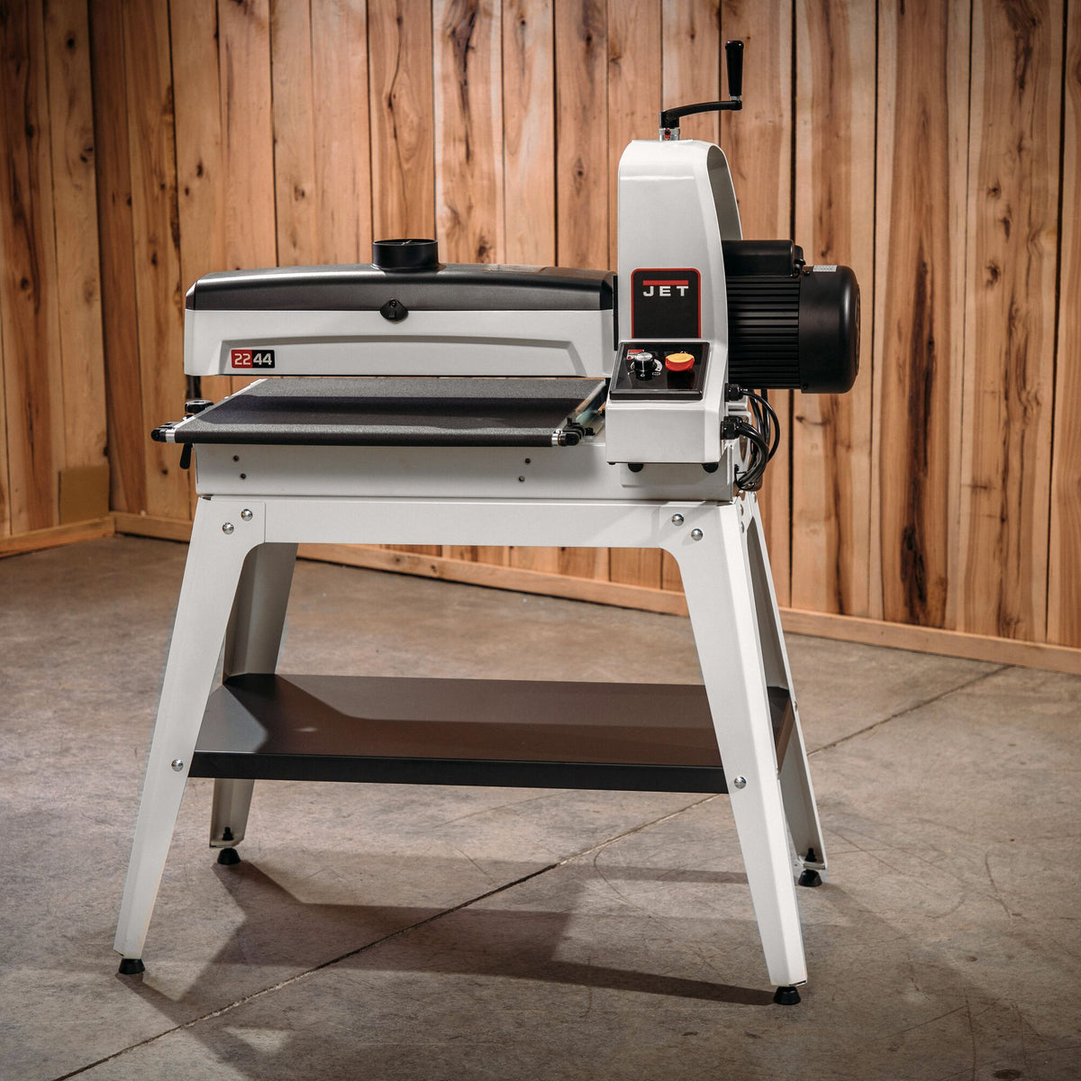 JET Tools 22-44in Wide Drum Sander 1.75HP with Open Leg Stand